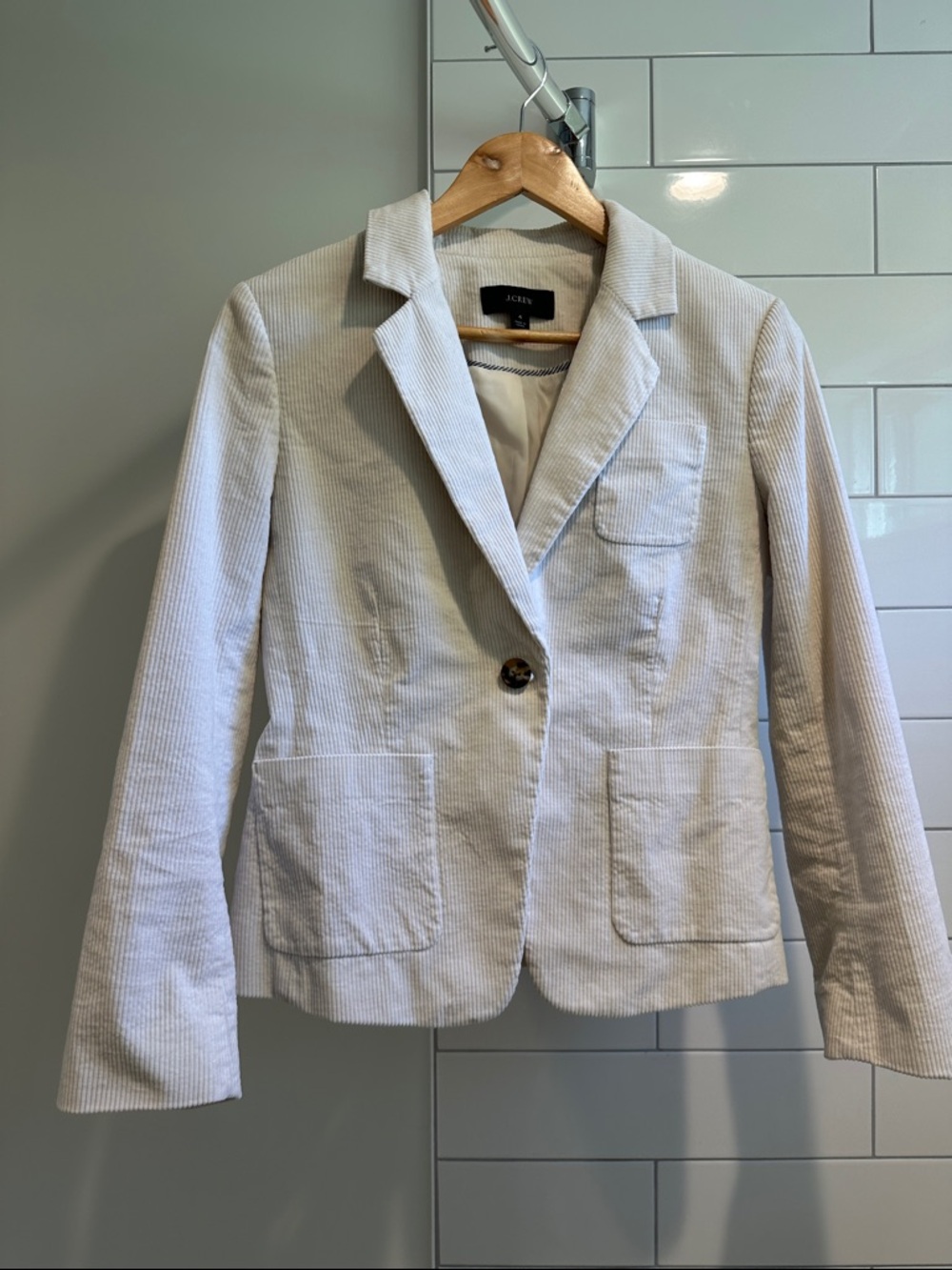 J. Crew Reimagined Cream Corduroy Blazer Size 4